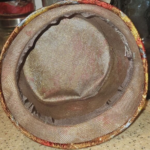 Vintage Pillbox Colorful Patterned Hat with Bow Union Made main image 5